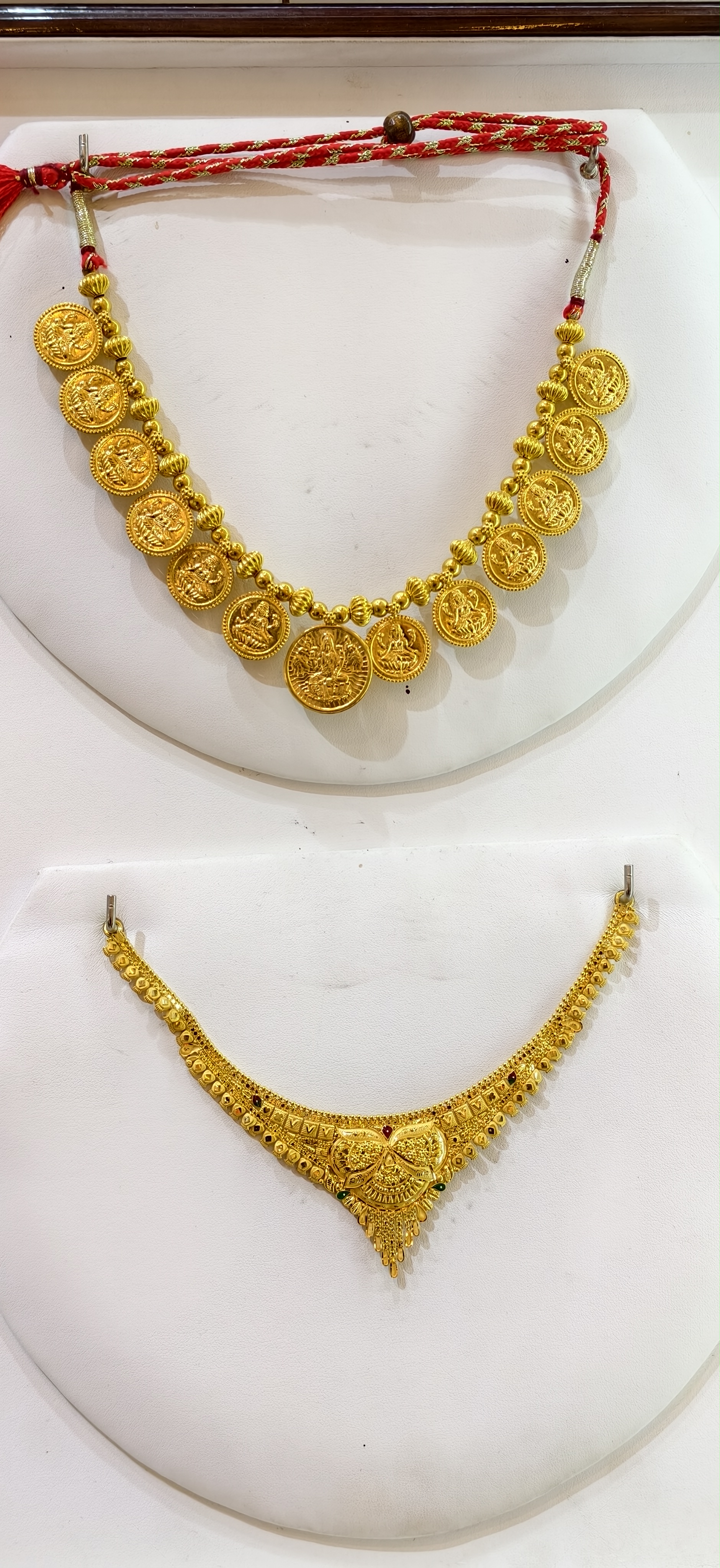 Premium long gold necklace set